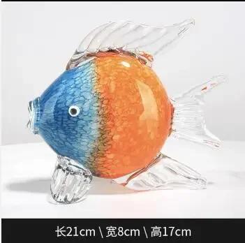 

Chinese Light Luxury Glass Mouthfish Ornaments Desk Decoration Living Room Decoration Home Accessories оранжевый