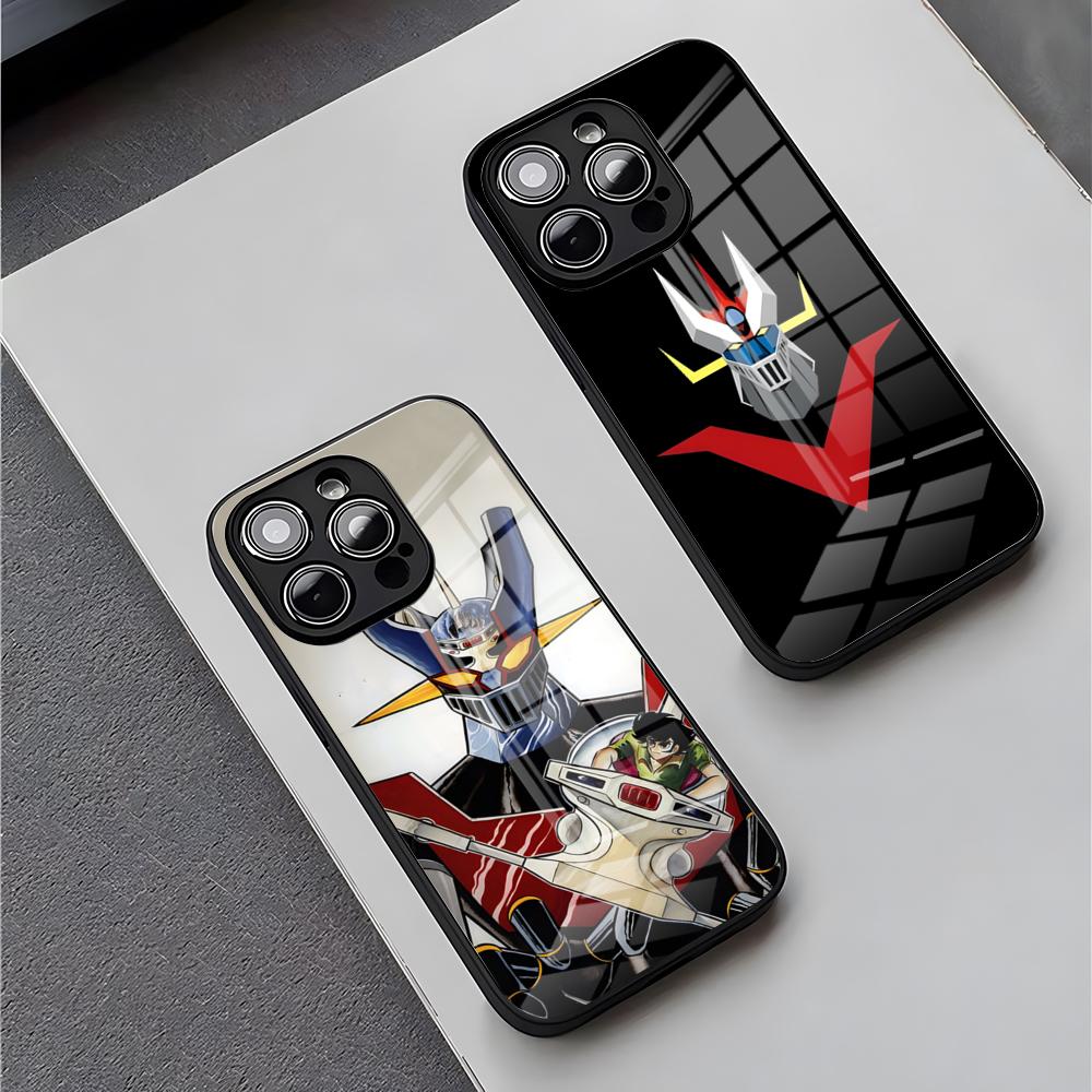 UFO Robot Goldorak Phone Case For IPhone 16 Pro Max 15 Plus 14 Pro 12 11 13 Mini X XR XS Max 8 7 Plus SE Glass Cover