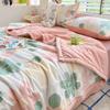 Rabbit Printed Flower Washed Cotton Summer Air Conditioner Quilt For Bedroom