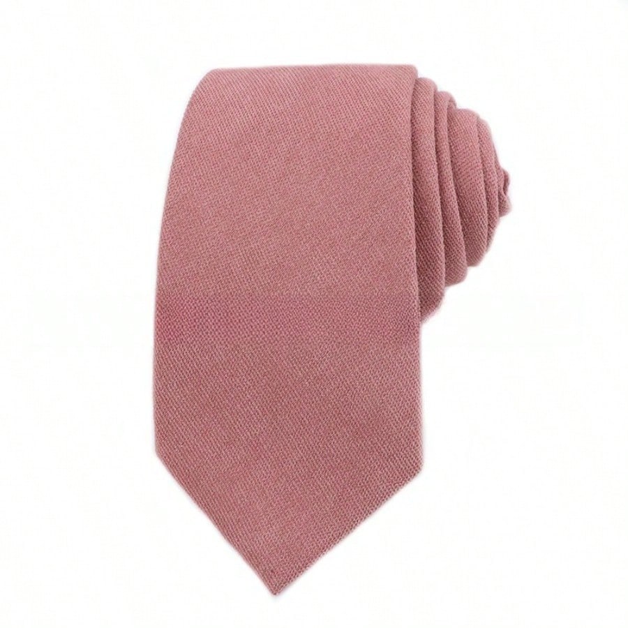 Cravates en Daim Couleur Bonbon pour Homme, Cravate Mode Velours Doux Couleur Unie Accessoire Formel pour Mariage Fête pink