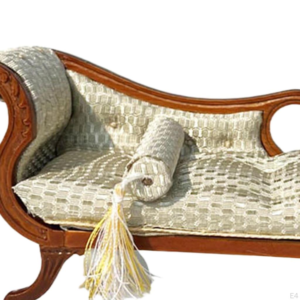 DIY Mini Bench Chair Lounge for 1/12 Dollhouse Wooden Sofa