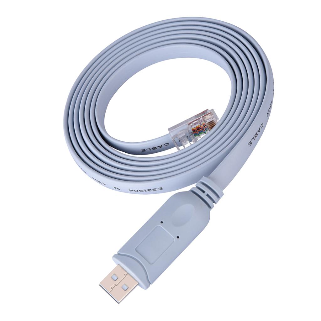 USB2.0 Male to RJ45 Male CAT5 Serial Console Flat Cable for Cisco Routers Switches