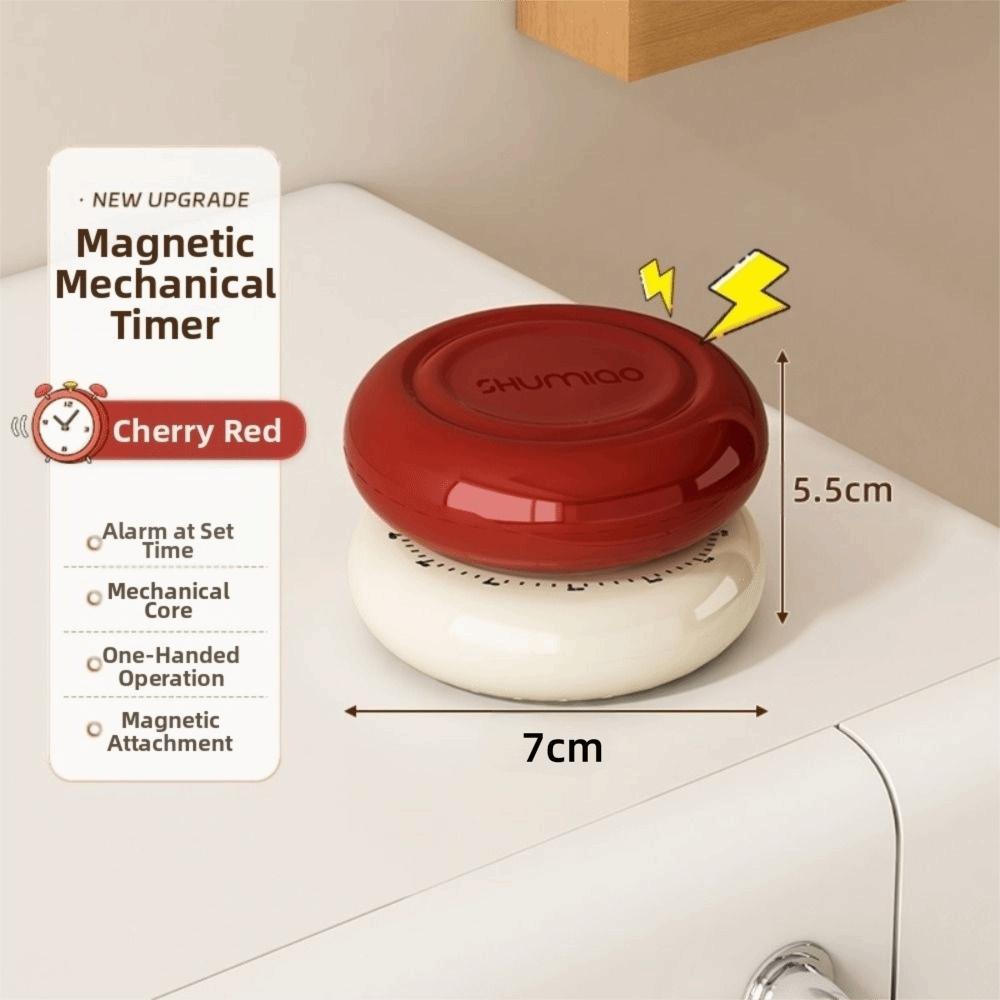 

Magnetic Visual Kitchen Timer Mechanical Classroom Baking Clock Cooking Teaching красный
