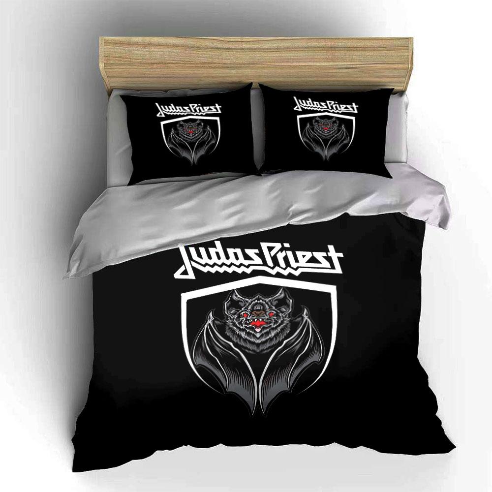 Black Gothic Bat Bedding Set Bedding Duvet Cover Set Duvet Cover Pillowcases  (1 * Duvet Cover 2 * Pillowcases, Without Duvet Insert)