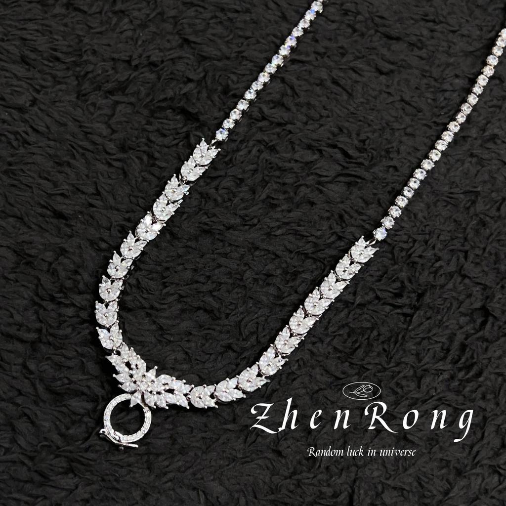 The Legend of the Blue Sea Aquamarine Pendant Necklace and Gem Ear Stud Set for Women