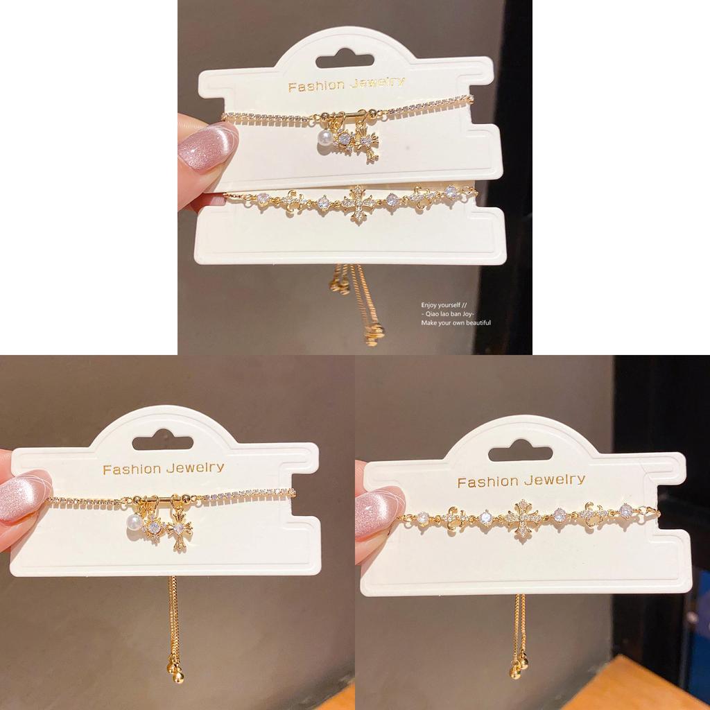 Required Zircon Iris Cross Bracelet Fashion Gold Women Jewelry For Gift Giving