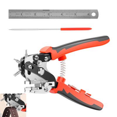 Leather Hole Punch Leather Tools Punch Plier Multifunctional Steel Belt Puncher DIY Punching Tool Belt Hole Puncher Crafts Tool