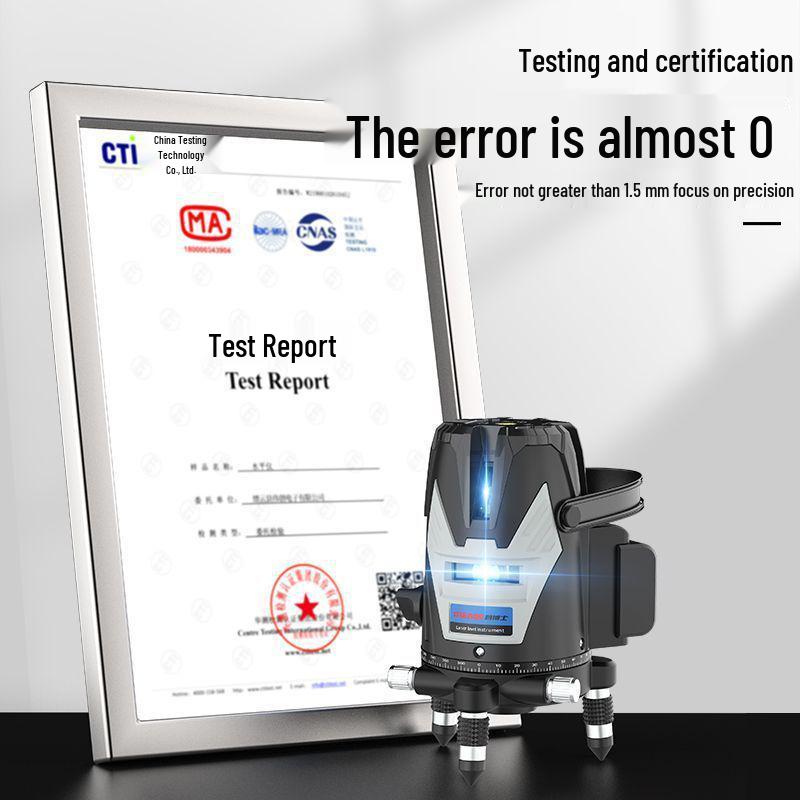 Vysoce přesná infračervená 5-liniová laserová vodováha pro stěnu a podlahu, samonivelační, zelené světlo, pro venkovní použití