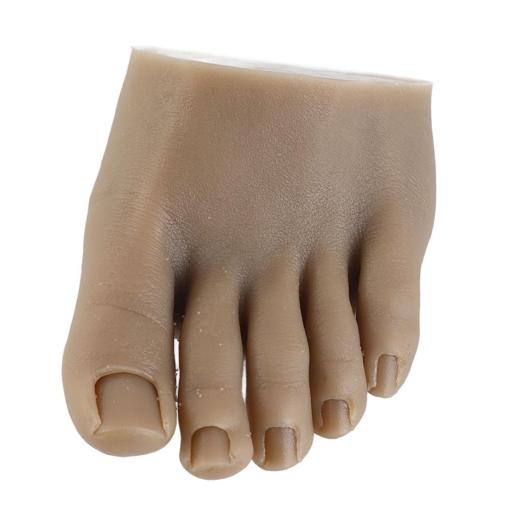 Nail Art Training Fake Half Foot Model Dark Skin Color Reusable Tattoo Practice Silicone Foot Model