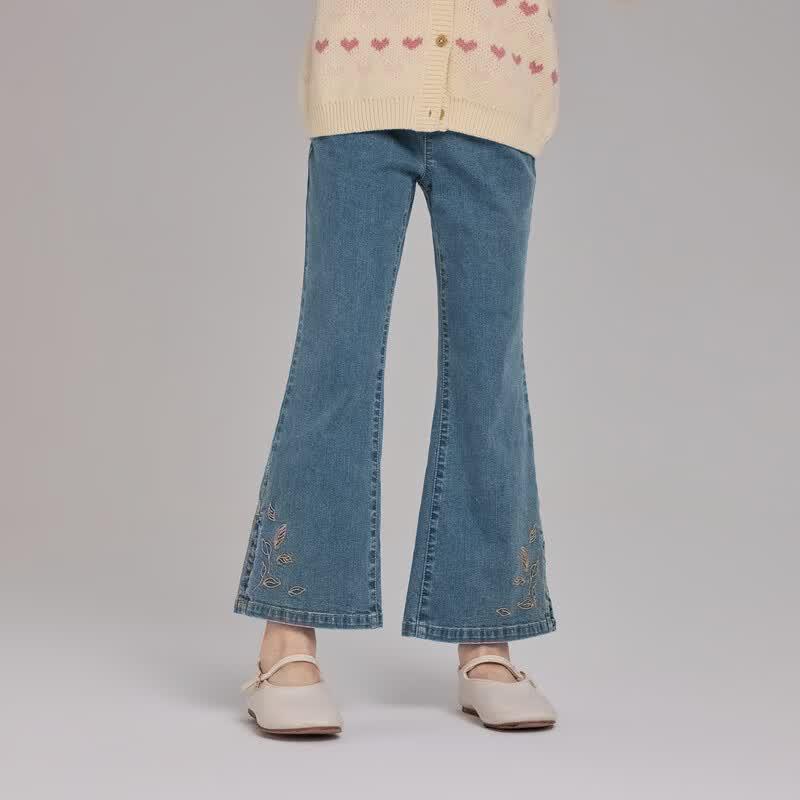 Dave & Bella Girls' Split Flare Denim Jeans
