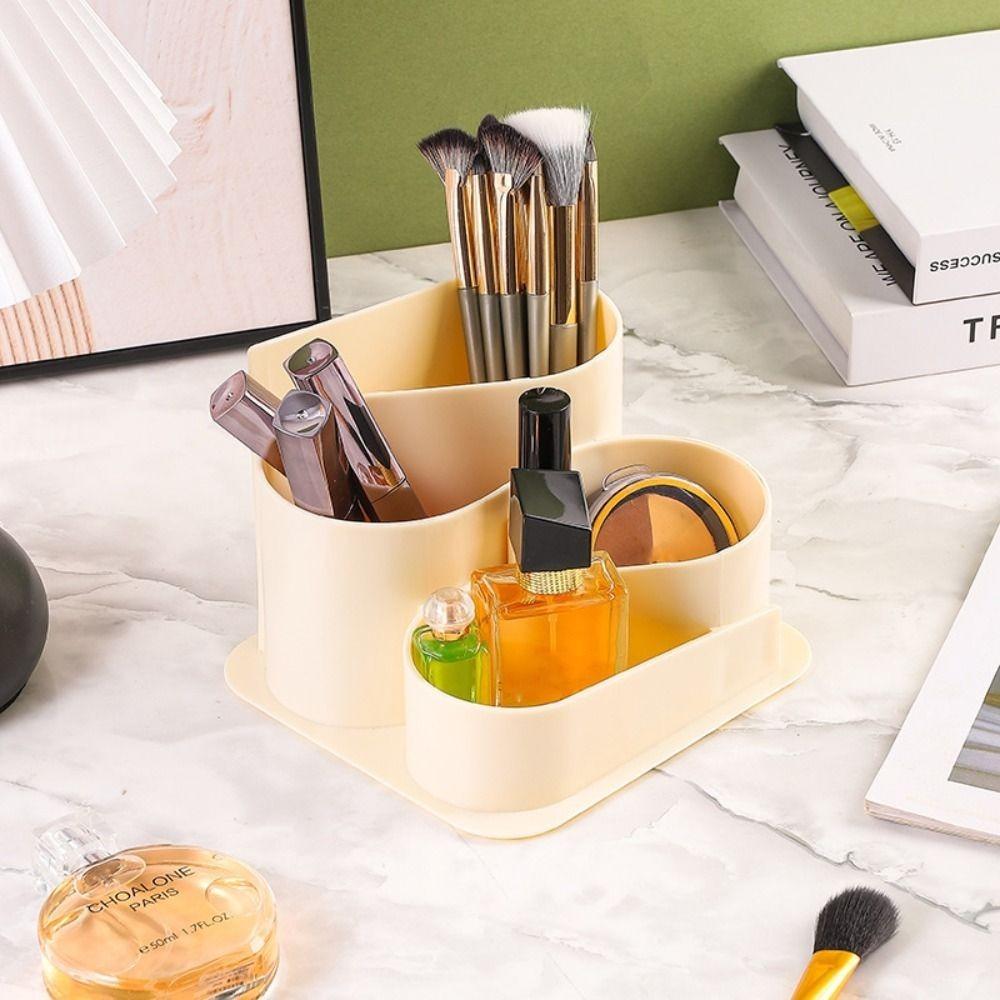 Multifunctional Desktop Cosmetic Storage Box Large Size Plastic Stationery Sorting Box Transparent Pen Holder Home Office