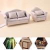 Handmade Miniature Sofa Model Figure 1/12 Dollhouses Decorative Accessories Detailed Wooden Furniture for Craft Project