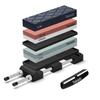 Double-sided Knife Sharpening Stone Set with #400, #1000, #3000, and #10000 Sizes, Including Rough, Medium, and Finishing Stones. Includes a Stainless