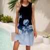 Women's Summer Casual U Neck Printed Sleeveless Dresses