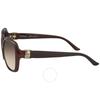 Salvatore Ferragamo Braune Verlaufs-Rechteckige Damen Sonnenbrille Sf739sa 210 59