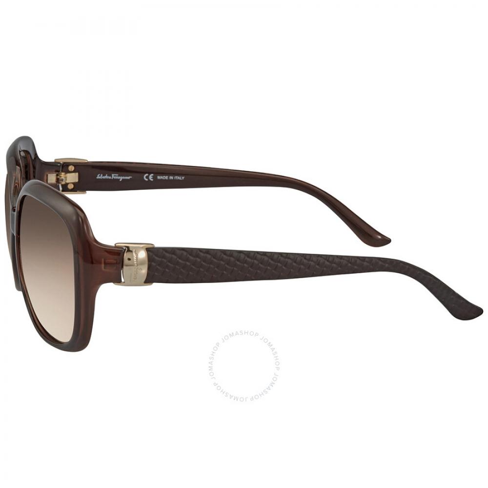 Salvatore Ferragamo Braune Verlaufs-Rechteckige Damen Sonnenbrille Sf739sa 210 59