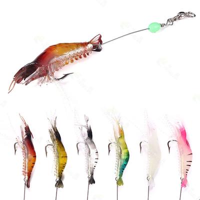 8CM-5.5GPlastic Simulation Soft Shrimp Lure Fishing Bait Luminous Soft Shrimp Grass Shrimp Lure Soft Bait