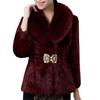 Winter New Imitation Mink Imitation Fur Coat Medium and Long Imitation Mink Coat Women's Imitation Fox Hair Hooded