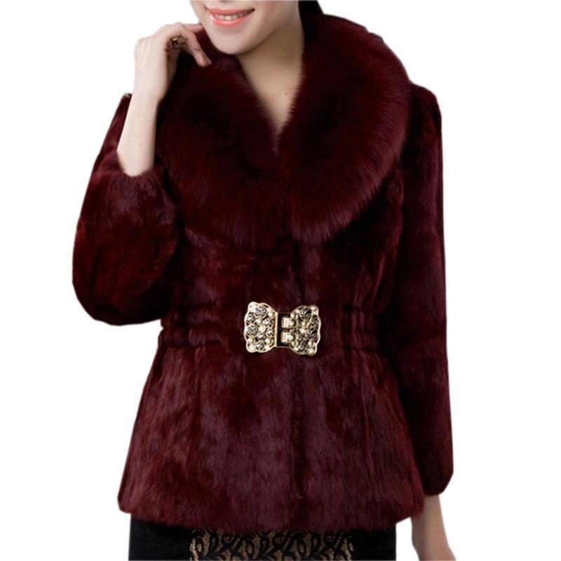 Winter new imitation mink imitation fur coat medium and long imitation mink coat women's imitation fox hair hooded