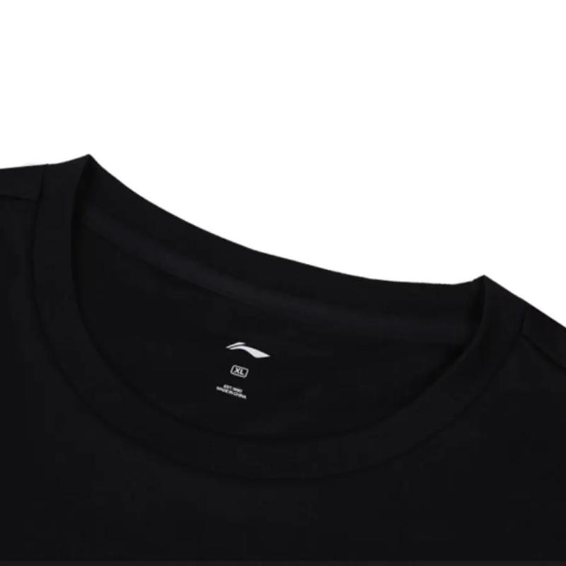 Li Ning Logo Print Breathable Quick-Dry Comfortable Crew Neck Pullover Short Sleeve Mid-Waist Tied Shorts Casual Sports Set YTSU141-2+AKST543-3