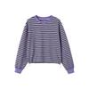 Women's Korean Style Color Block Striped Sweatshirt
