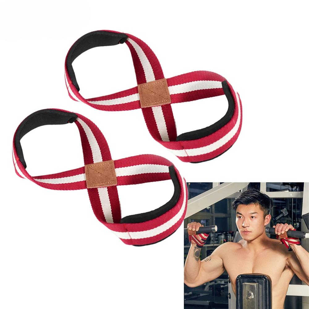 1Pair Figure 8 Weight Lifting Straps for Weightlifting Heavy Duty Deadlifting Workout Straps  Wrist Wraps Gym Equipment Gear
