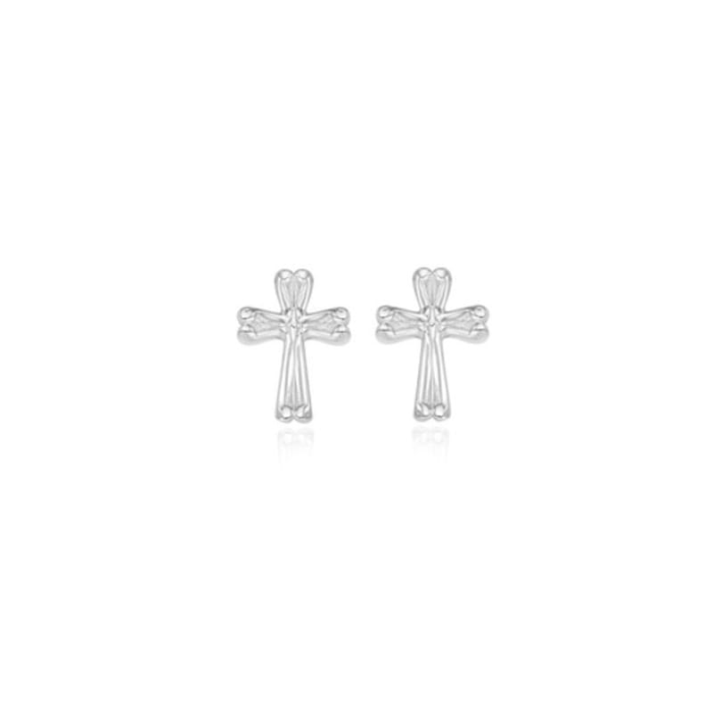 NIMBUS SHINE CROSS STUD EARRINGS (S)