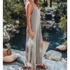 Summer Women's Jumpsuit Thread Backless Solid Color Fashion Sexy Sleeveless Jumpsuit