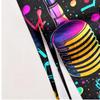 Neon Microphone Music Pattern Polyester Microfiber Beach Towel Is Highly Absorbent, Suitable for Swimming and Beach Outings