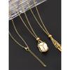European and American New Natural Crystal Raw Stone String Bag Bamboo Necklace Woven Pendant Adjustable Chain String Bag Cage Pendant