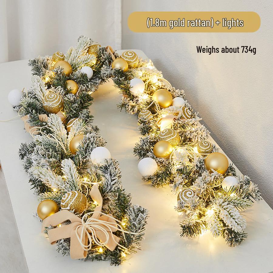 Enchanted Snowy Christmas Rattan Wreath for Window and Mall Displays