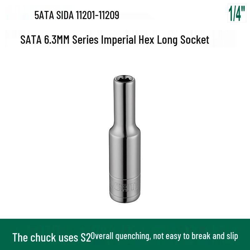 SATA Tools 6,3 мм Имперский 6-гранный Длинный Торцевой Ключ 11201-11209 3/16