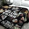 1PC Billie Eilish Custom Name Patterned Flannel Blanket Suitable For All Seasons for Home Decor Warmth and Comfort Gifts Holiday Present