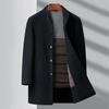 High-Quality Men's Double-Faced Wool Coat with Down Liner: Autumn/Winter Business Casual Stand Collar