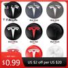 Adesivo de Carro Tesla 4 peças 56mm Calota Central Tampa Central Logotipo Adesivo de Alta Qualidade para Tesla Modelo 3 Y S X Adesivo Emblema Personalizado Carro