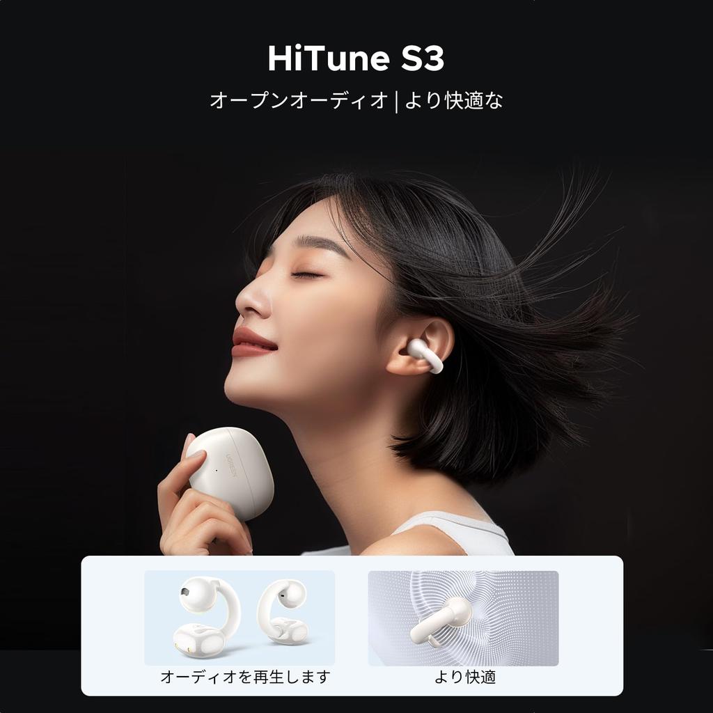 UGREEN Wireless Bluetooth Ear Cuffs with and AI Noise Cancellation for Fully IPX5 Up To 30 Hours of Earbuds 5.4 Hi-Fi Sound, ENC, Calls. [Open-Ear,