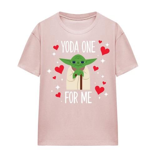 STAR WARS Womens/Ladies One For Me Yoda Valentine`s Day T-Shirt