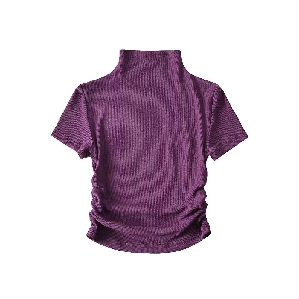Trendy Ruched Short Sleeve Bodycon Top for Women