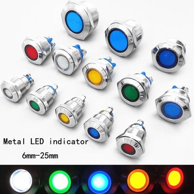 1 Adet LED metal gösterge güç su geçirmez sinyal ışığı vida ayağı 16mm/19mm/22mm/25mm