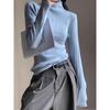 Thin knitted sweater women's inner spring semi-turtleneck temperament texture top slim-fitting sweet and spicy bottoming shirt