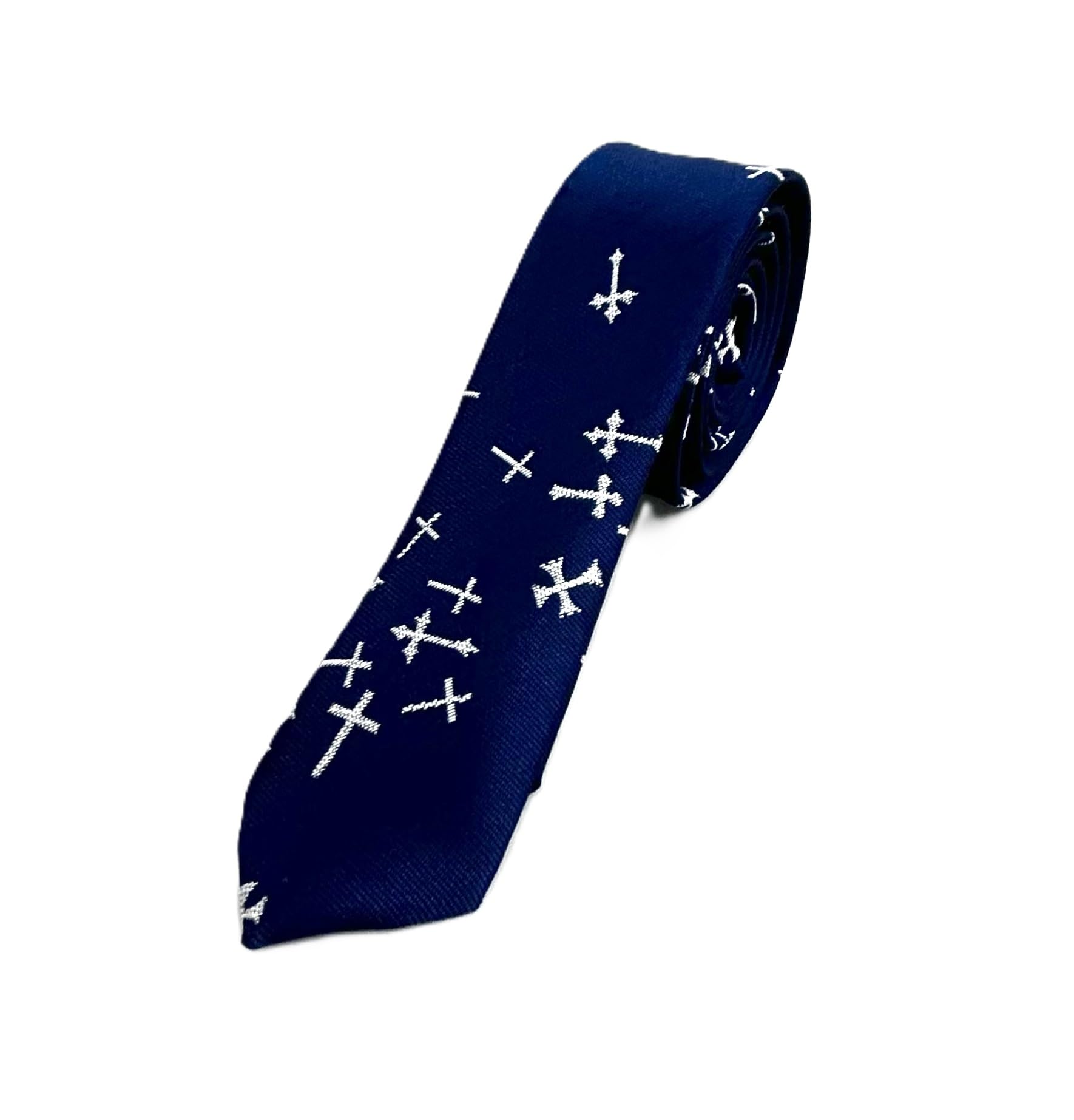 

[Made in Japan] Rock-style cross pattern tie (NavySilver)