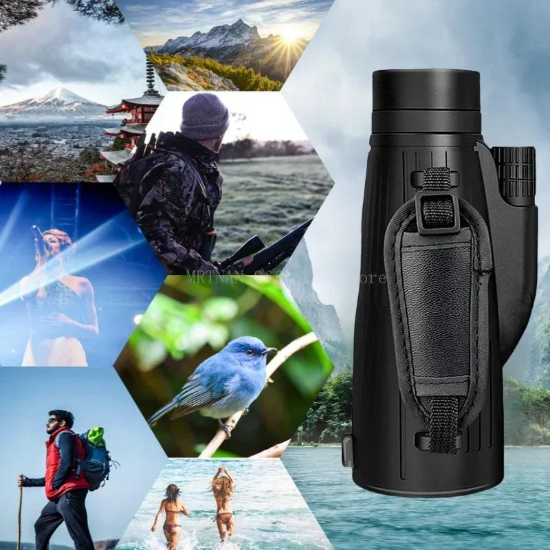 12x50 Powerful Monocular Telescope Portable Long Range Binoculars Telescope Hunting Camping With Tripod Phone Clip