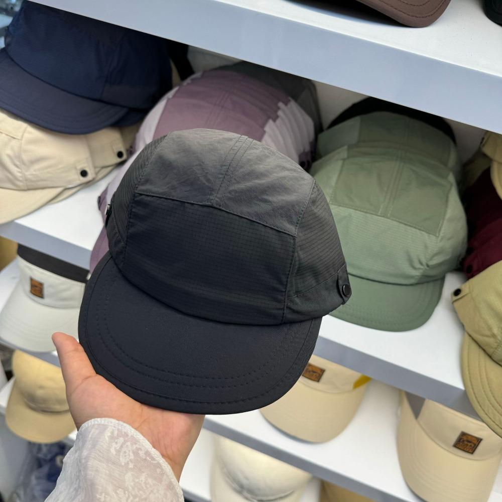 Splicing Quick-drying Dad Hat Breathable 5-panel Baseball Cap Casual Flat-brimmed Cap  Summer