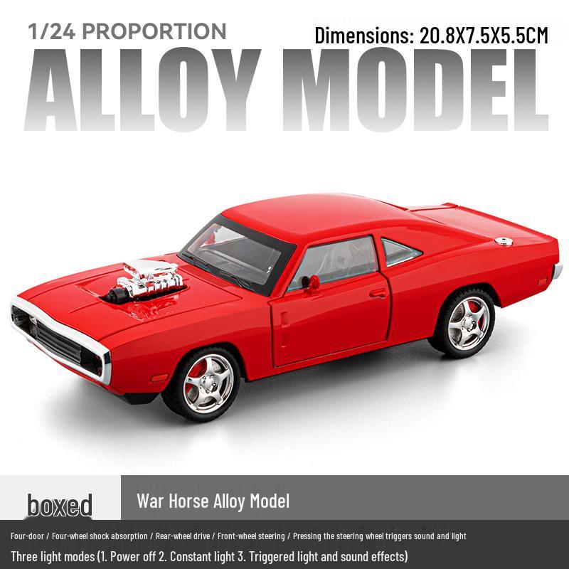 Cyezhi 1/24 Alloy Simulation Dodge War Horse Pull-back Toy Car with Sound and Light. красный