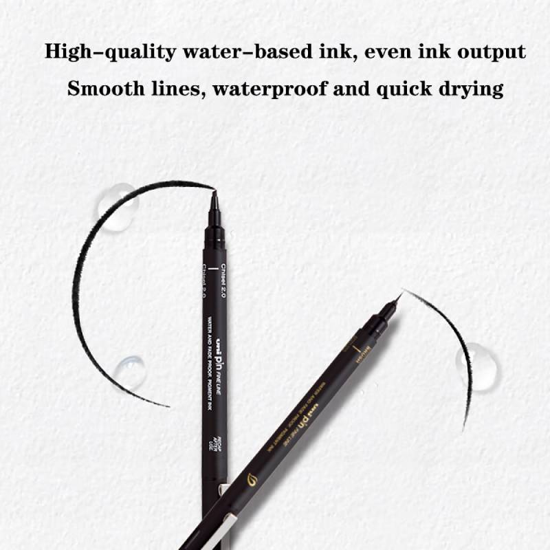 Uni Fineliner Zeichenstift für Skizze Anime Manga Haken, PIN-200 Wasserbasis Wasserdicht Verschiedene Unterschiedliche Strichstärken Kalibrierter Marker