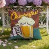 Beer Wine Retro Style Cushion Cover Home & Car Dual-Scene Pillow Cover: Reversible for Premium Comfort