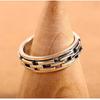 Men's Rotatable Geometric Pattern Thai Silver Ring - Aged S925 Sterling Silver