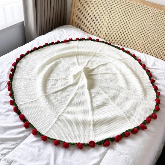 Crochet Flower Blanket Handmade Rose Bouquet Blanket Lily of The Valley Crocheted Bouquet