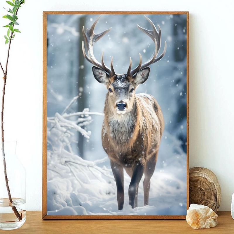 Lovely Animal Wild Deer Canvas Poster Cute Jungle Angel Wall Art Picture for Living Room Bedroom Club Bar Modern Home Decor Gift