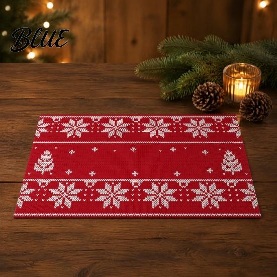 Christmas Table Decorations Kitchen Polyester Washable Place 17.7" Placemats 12.6" x Mats for Pads Dining